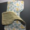 burp clothes in moons and stars fabric