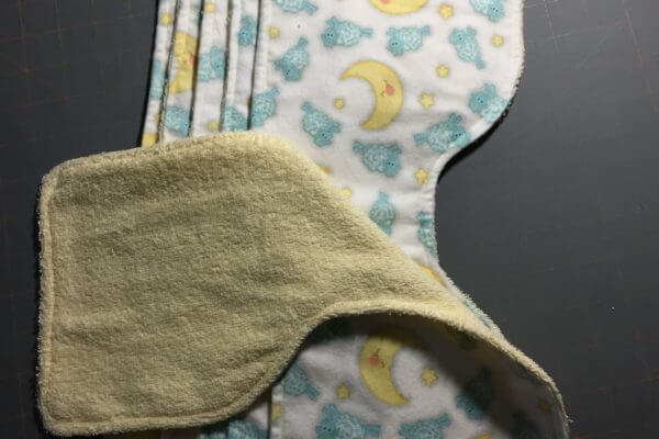 burp clothes in moons and stars fabric